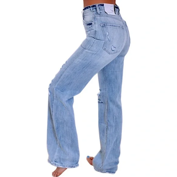 NWOT* KANCAN Isabelle Wide Leg Jeans Light Wash - Picture 2 of 3